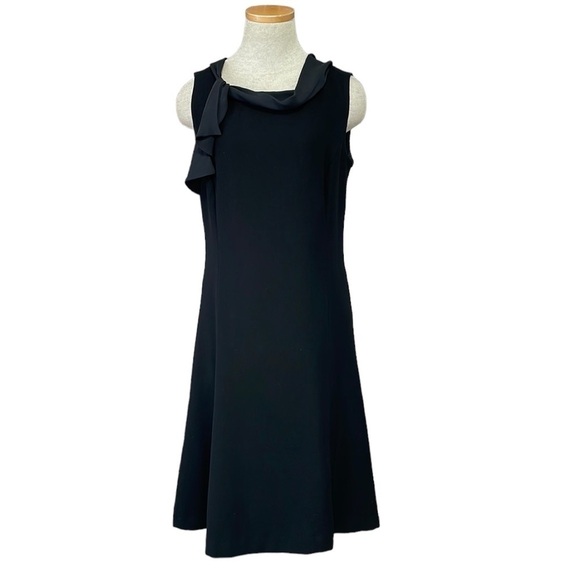 Les Copains Dresses & Skirts - Les Copains Dress Italy Sleeveless Midi Cowl Neck Black Size 42 US 6